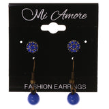 Stud and Dangle  Earring-Set With Bead Accents Blue & Gold-Tone Colored #LQE3999