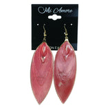 Pink & Gold-Tone Colored Metal Dangle-Earrings #LQE4400