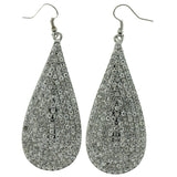 Silver-Tone Metal Dangle-Earrings With Crystal Accents #LQE446