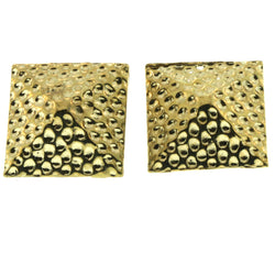 Gold-Tone Metal Stud-Earrings #LQE465