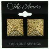 Gold-Tone Metal Stud-Earrings #LQE465
