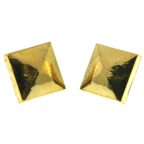 Gold-Tone Metal Stud-Earrings #LQE467