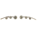 Silver-Tone Metal Dangle-Earrings With Crystal Accents #LQE769