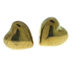 Heart Stud-Earrings Gold-Tone Color  #LQE855