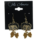 Gold-Tone & Multi Colored Metal Dangle-Earrings #LQE861