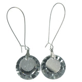 Silver-Tone Metal Drop-Dangle-Earrings With Crystal Accents #LQE902