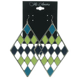 Silver-Tone & Multi Colored Metal Dangle-Earrings #LQE911