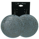 Blue & Silver-Tone Colored Metal Dangle-Earrings #LQE923