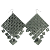 Silver-Tone Metal Dangle-Earrings #LQE926