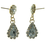 Silver-Tone & Gold-Tone Colored Metal Dangle-Earrings With Crystal Accents #LQE933