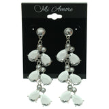 Silver-Tone Metal Dangle-Earrings With Crystal Accents #LQE945