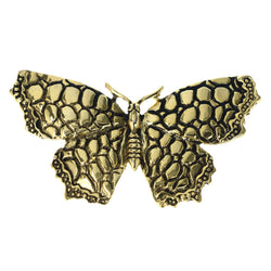 Butterfly Brooch-Pin Gold-Tone & Black Colored #LQP1229