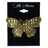Butterfly Brooch-Pin Gold-Tone & Black Colored #LQP1229