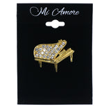 Piano Brooch-Pin With Crystal Accents Gold-Tone & Silver-Tone Colored #LQP1236