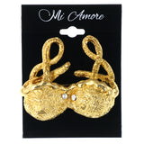 Bra Bustier Brooch-Pin With Crystal Accents Gold-Tone & Silver-Tone #LQP1253