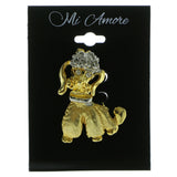 Poodle Brooch Pin With Crystal Accents Gold-Tone & Silver-Tone Colored #LQP125