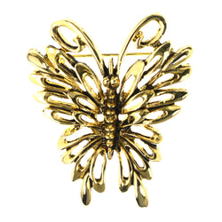 Butterfly Brooch-Pin Gold-Tone Color  #LQP1265