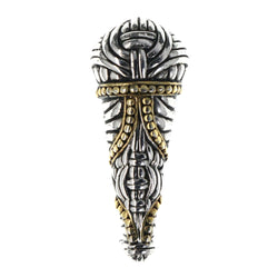 Tribal Brooch-Pin Silver-Tone & Gold-Tone Colored #LQP1268