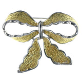 Bow Brooch-Pin Gold-Tone & Silver-Tone Colored #LQP1278