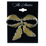 Bow Brooch-Pin Gold-Tone & Silver-Tone Colored #LQP1278