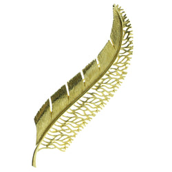 Feather Brooch Pin Gold-Tone Color  #LQP127