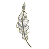 Leaf Brooch-Pin Silver-Tone & Gold-Tone Colored #LQP1282