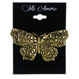 Butterfly Brooch-Pin Gold-Tone & Black Colored #LQP1298