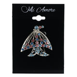 Abstract  Umbrella Brooch-Pin With Crystal Accents Blue & Pink Colored #LQP1307