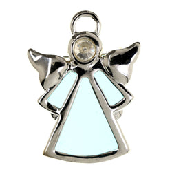 Angel Brooch-Pin With Crystal Accents Silver-Tone & Blue Colored #LQP1332