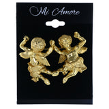 Dancing Angels Brooch-Pin Gold-Tone Color  #LQP1339