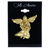 Angel Holding a Baby Brooch-Pin Gold-Tone Color  #LQP1340