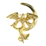 Angel Sitting on the Moon Brooch-Pin Gold-Tone Color  #LQP1345