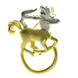 Centaur Brooch Pin Gold-Tone & Silver-Tone Colored #LQP134