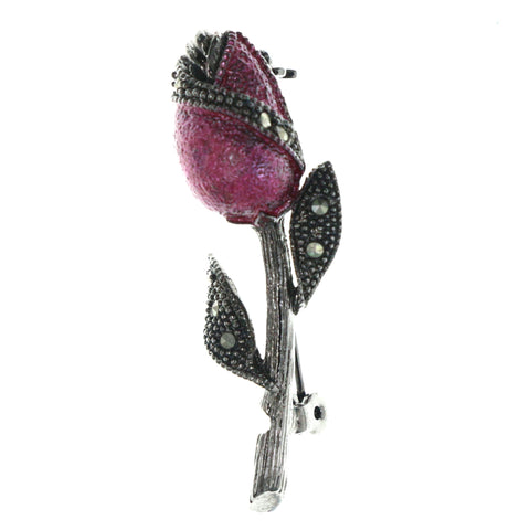 Flower Brooch-Pin Black & Purple Colored #LQP1359