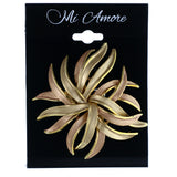 Gold-Tone & Peach Colored Metal Brooch-Pin #LQP1366