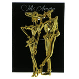 Man And Woman Brooch Pin Gold-Tone Color  #LQP136