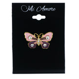 Butterfly Brooch-Pin With Crystal Accents Pink & Purple Colored #LQP1373
