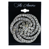 Silver-Tone Metal Brooch-Pin With Crystal Accents #LQP1375