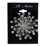 Silver-Tone Metal Brooch-Pin With Crystal Accents #LQP1376