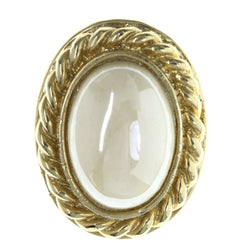Gold-Tone & White Colored Metal Brooch-Pin With Bead Accents #LQP1392