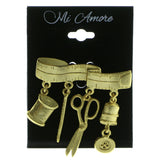 Sewing Accessories Brooch Pin With Drop Accents  Gold-Tone Color #LQP139