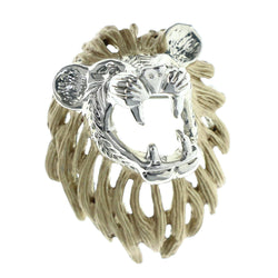 Lion Brooch-Pin Gold-Tone & Silver-Tone Colored #LQP1406