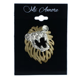 Lion Brooch-Pin Gold-Tone & Silver-Tone Colored #LQP1406