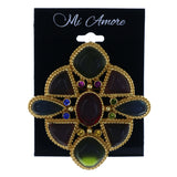 Pendant Converter Brooch-Pin With Bead Accents Colorful & Gold-Tone Colored #LQP1436