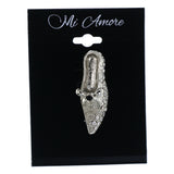 Shoe Brooch-Pin With Crystal Accents  Silver-Tone Color #LQP1445