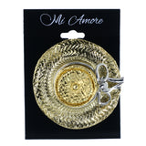 Woven Sun Hat Bow Brooch-Pin Gold-Tone & Silver-Tone Colored #LQP1451