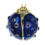 Ladybug Brooch-Pin Blue & Gold-Tone Colored #LQP1463