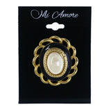 Gold-Tone & Multi Colored Metal Brooch-Pin With Bead Accents #LQP1465