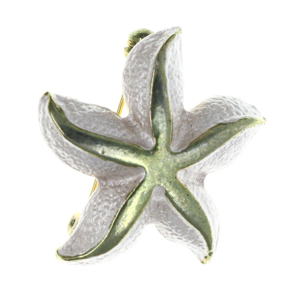 Starfish Nautical Brooch-Pin Pink & Gold-Tone Colored #LQP1477