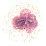 Flower Brooch-Pin With Bead Accents  Pink Color #LQP1490